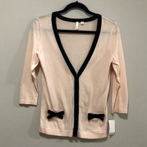 Peach and Black Frenchi Cardigan
